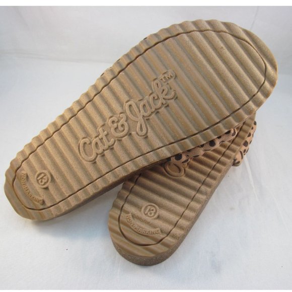 Cat and Jack Girls Leopard Print Slip-on Footbed Sandals - New - Picture 9 of 10